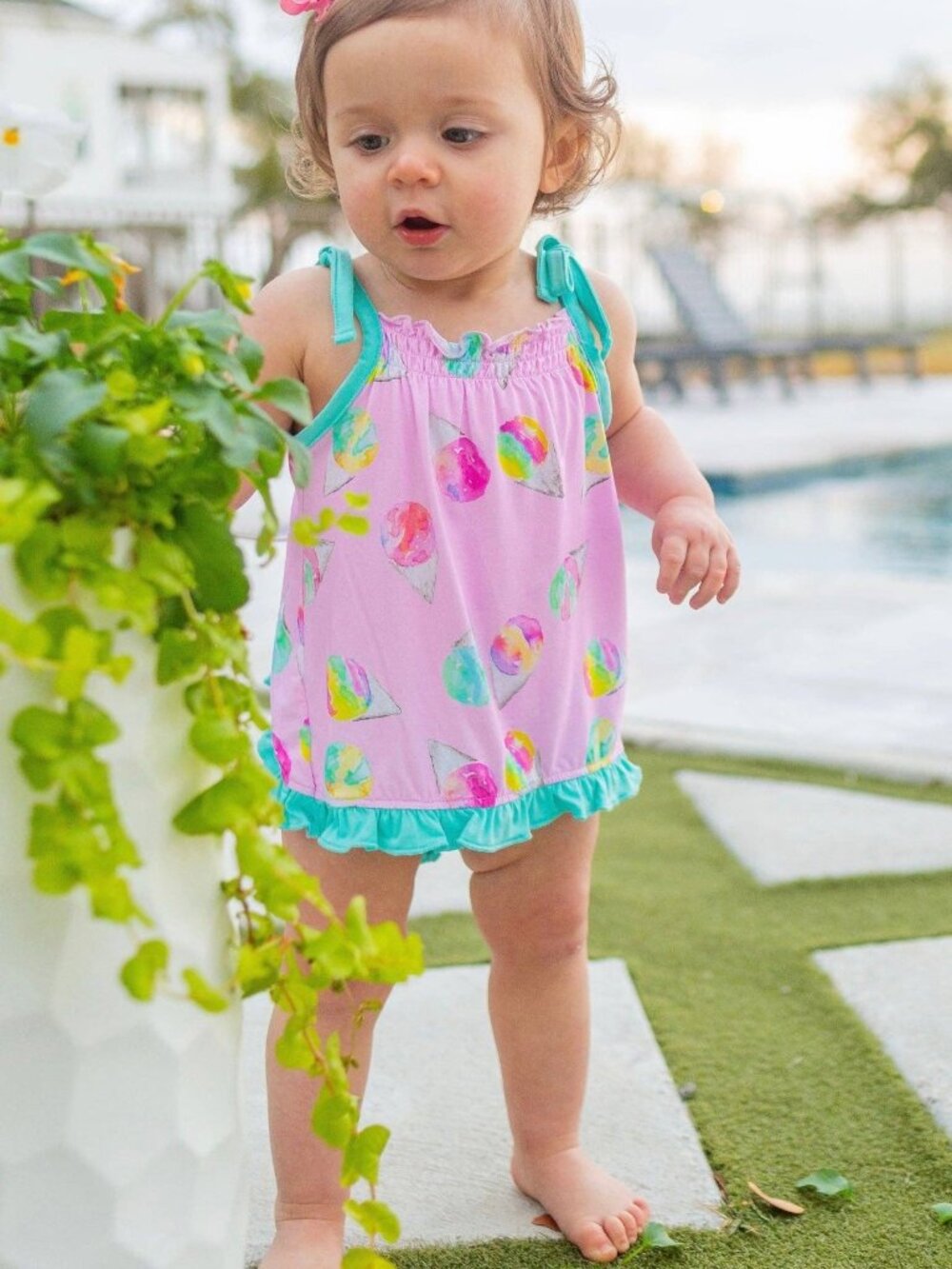 Pink Snowcones Ruffle Swing Set